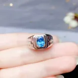 Men's S925 Sterling Silver Adjustable Ring Setting for 6x8mm Oval Jade Gemstones 
