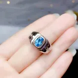 Men's S925 Sterling Silver Adjustable Ring Setting for 6x8mm Oval Jade Gemstones 
