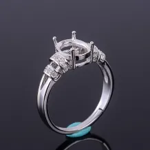 Minimalist 18k Gold-Plated 925 Silver Ring Setting For Oval-Cut Jadeite 5x7/6x8/7x9mm