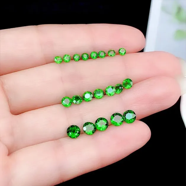 Natural Diopside Gemstones 3-5mm Round & 3x4mm Oval for Jewelry Making