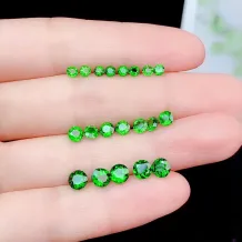 Natural Diopside Gemstones 3-5mm Round &amp; 3x4mm Oval for Jewelry Making