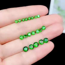 Natural Diopside Gemstones 3-5mm Round &amp; 3x4mm Oval for Jewelry Making