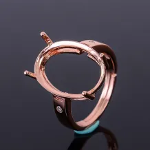 Oval 12x16 13x18 15x20mm Gemstones 925 Sterling Silver Gold Plated Ring Setting