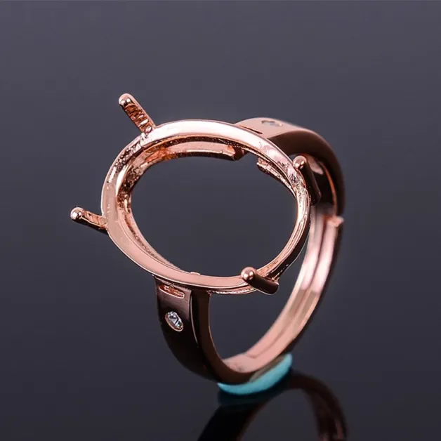 Oval 12x16 13x18 15x20mm Gemstones 925 Sterling Silver Gold Plated Ring Setting