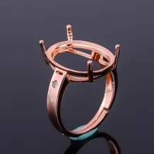 Oval 12x16 13x18 15x20mm Gemstones 925 Sterling Silver Gold Plated Ring Setting