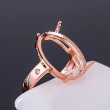 Oval 12x16 13x18 15x20mm Gemstones 925 Sterling Silver Gold Plated Ring Setting