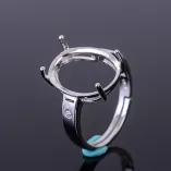 Oval 12x16 13x18 15x20mm Gemstones 925 Sterling Silver Gold Plated Ring Setting