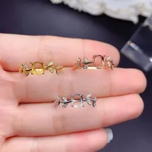 Oval 5x6mm Ring Setting - Sterling Silver Gold Plated For Colored Gemstones/Jadeite