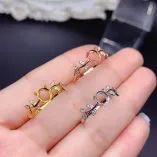 Oval 5x6mm Ring Setting - Sterling Silver Gold Plated For Colored Gemstones/Jadeite
