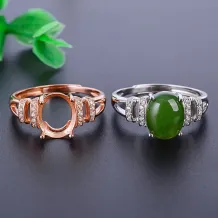 Oval 5x7 6x8 7x9 8x10 9x11 10x12mm 4 Prong Setting For Oval Gemstones 925 Sterling Silver Rings