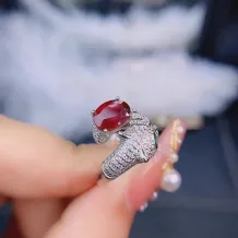 Oval 7x9mm Colored Gemstone Leopard S925 Silver Plated Ring Setting