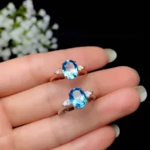 Oval Ring Mount 925 Silver Gold Plated For 5*7/6*8/7*9mm Colorful Topaz Pomegranate