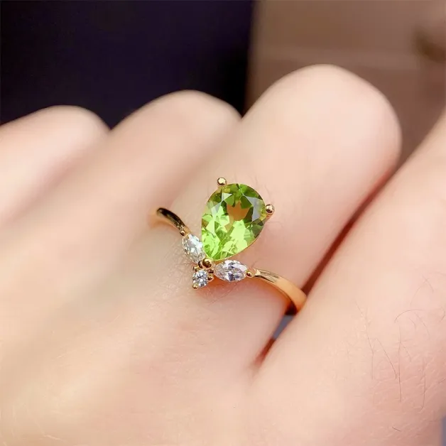 Pear Shape 6x8/7x9mm S925 Sterling Silver Ring Setting with 18K Gold Plating