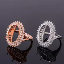 Princess Diana Diamond Ring Setting For Oval 12x16 13x18mm Gemstones