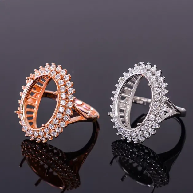 Princess Diana Diamond Ring Setting For Oval 12x16 13x18mm Gemstones