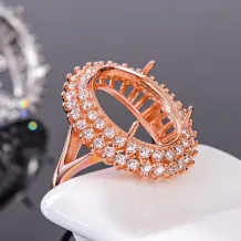 Princess Diana Diamond Ring Setting For Oval 12x16 13x18mm Gemstones