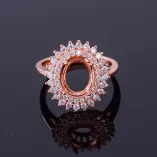 Princess Diana-inspired Halo Setting For 7x9 8x10mm Gemstones 925 Silver Gold Plated Ring Setting