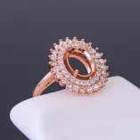 Princess Diana-inspired Halo Setting For 7x9 8x10mm Gemstones 925 Silver Gold Plated Ring Setting