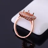 Princess Diana-inspired Halo Setting For 7x9 8x10mm Gemstones 925 Silver Gold Plated Ring Setting