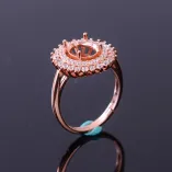 Princess Diana-inspired Halo Setting For 7x9 8x10mm Gemstones 925 Silver Gold Plated Ring Setting