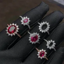 Princess Diana Ring Setting 925 Sterling Silver Gold Plated For 3×5/4×5/4×6/5×7/6×8/7×9/8×10mm Gemstone