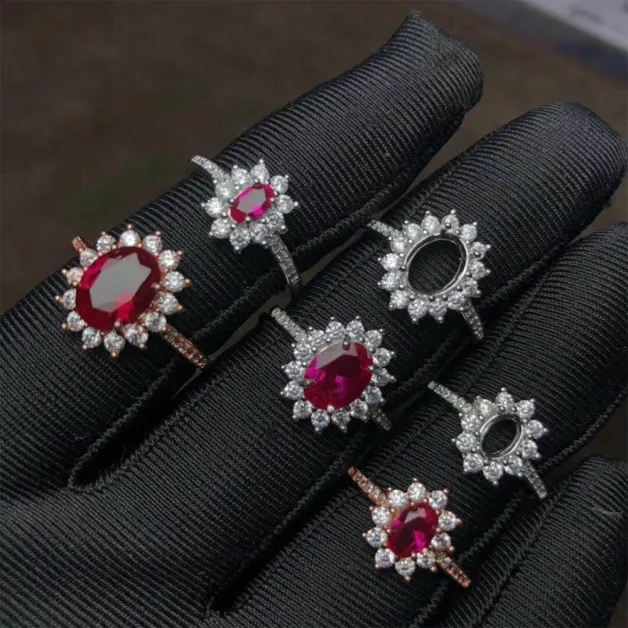 Princess Diana Ring Setting 925 Sterling Silver Gold Plated For 3×5/4×5/4×6/5×7/6×8/7×9/8×10mm Gemstone