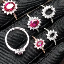 Princess Diana Ring Setting 925 Sterling Silver Gold Plated For 3×5/4×5/4×6/5×7/6×8/7×9/8×10mm Gemstone