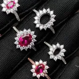 Princess Diana Ring Setting 925 Sterling Silver Gold Plated For 3×5/4×5/4×6/5×7/6×8/7×9/8×10mm Gemstone