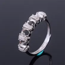 Prong Bezel Solid Silver Ring Blanks For Oval 4x5mm Gemstones