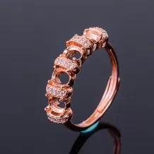 Prong Bezel Solid Silver Ring Blanks For Oval 4x5mm Gemstones