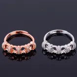 Prong Bezel Solid Silver Ring Blanks For Oval 4x5mm Gemstones