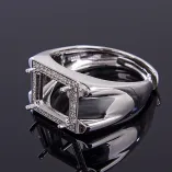 Rectangle 8x11m Gemstones Solid 925 Sterling Silver Men's Ring Setting