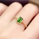 925 Gold Plated Silver 4 Prong Ring Setting For Rectangle 4*6/5*7/6*8/7*9/8*10/9*11/10*1210*14mm Gemstones