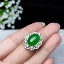 Ring Setting Silver Plated With 18k Gold For Oval 10*14mm Jade