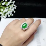 Ring Setting Silver Plated With 18k Gold For Oval 10*14mm Jade
