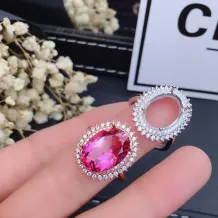 Rose Gold-Plated 925 Sterling Silver Ring Settings for Oval Gemstones (4x6mm to 15x20mm)