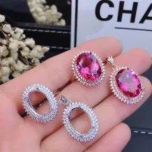 Rose Gold-Plated 925 Sterling Silver Ring Settings for Oval Gemstones (4x6mm to 15x20mm)