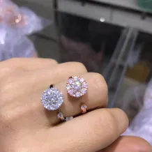 Rotating Ring Setting 925 Silver Gold Plated For Round 4/5/6/7/8mm Gemstones