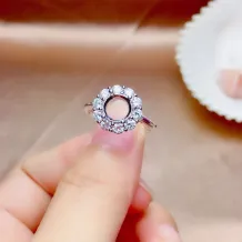 18K Gold Over S925 Sterling Silver Engagement Rings for Round 4/5/6/7/8/10mm Colored Gemstone Inlay