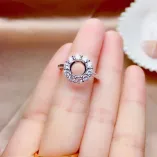 18K Gold Over S925 Sterling Silver Engagement Rings for Round 4/5/6/7/8/10mm Colored Gemstone Inlay
