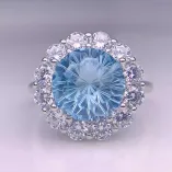 18K Gold Over S925 Sterling Silver Engagement Rings for Round 4/5/6/7/8/10mm Colored Gemstone Inlay
