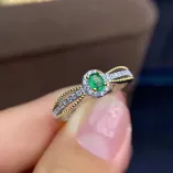 S925 18K Dual-Tone Gold Ring Setting 3x4mm Oval Ruby/Sapphire/Emerald, Fairycore DIY