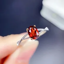 S925 18K Dual-Tone Gold Ring Setting 5x7mm Oval Ruby/Sapphire/Emerald