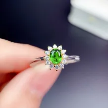 S925 18K Dual-Tone Gold Ring Setting Diana Style for 4x5mm Oval Ruby/Sapphire/Emerald