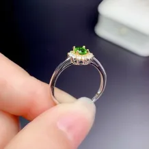 S925 18K Dual-Tone Gold Ring Setting Diana Style for 4x5mm Oval Ruby/Sapphire/Emerald