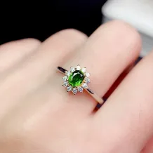 S925 18K Dual-Tone Gold Ring Setting Diana Style for 4x5mm Oval Ruby/Sapphire/Emerald