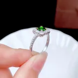 S925 18K Dual-Tone Gold Ring Setting - T-Baguette Diamond Halo for 6x6mm Square Ruby/Sapphire/Emerald