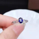 S925 18K Gold Plated Adjustable Ring Setting 4x6mm Oval Ruby/Sapphire/Emerald