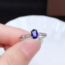 S925 18K Gold Plated Adjustable Ring Setting 4x6mm Oval Ruby/Sapphire/Emerald