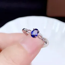 S925 18K Gold Plated Adjustable Ring Setting 4x6mm Oval Ruby/Sapphire/Emerald